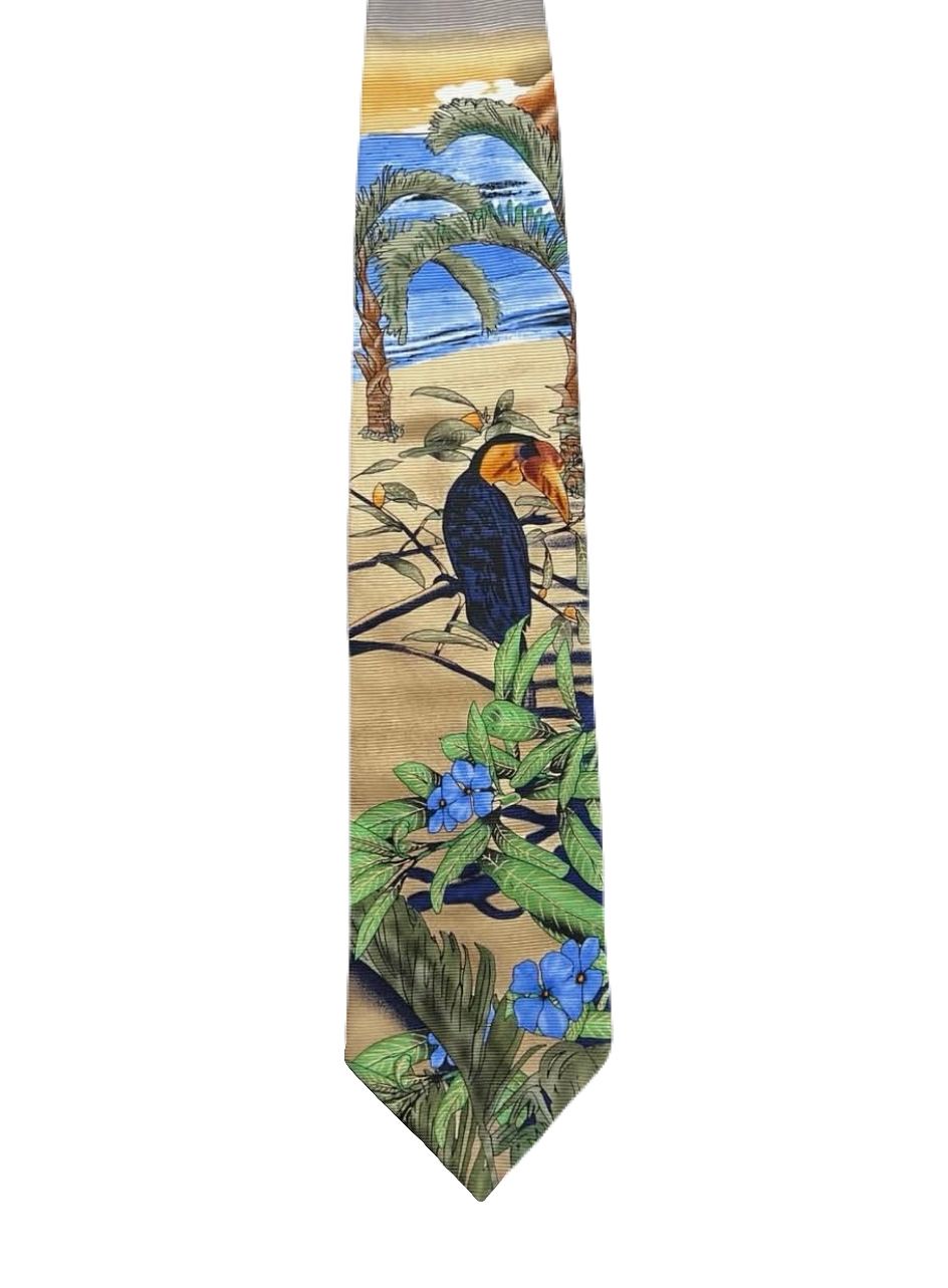 Tropical Bird on Island Tie