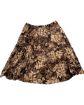 Brown Floral Velvet Skirt