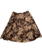 Brown Floral Velvet Skirt