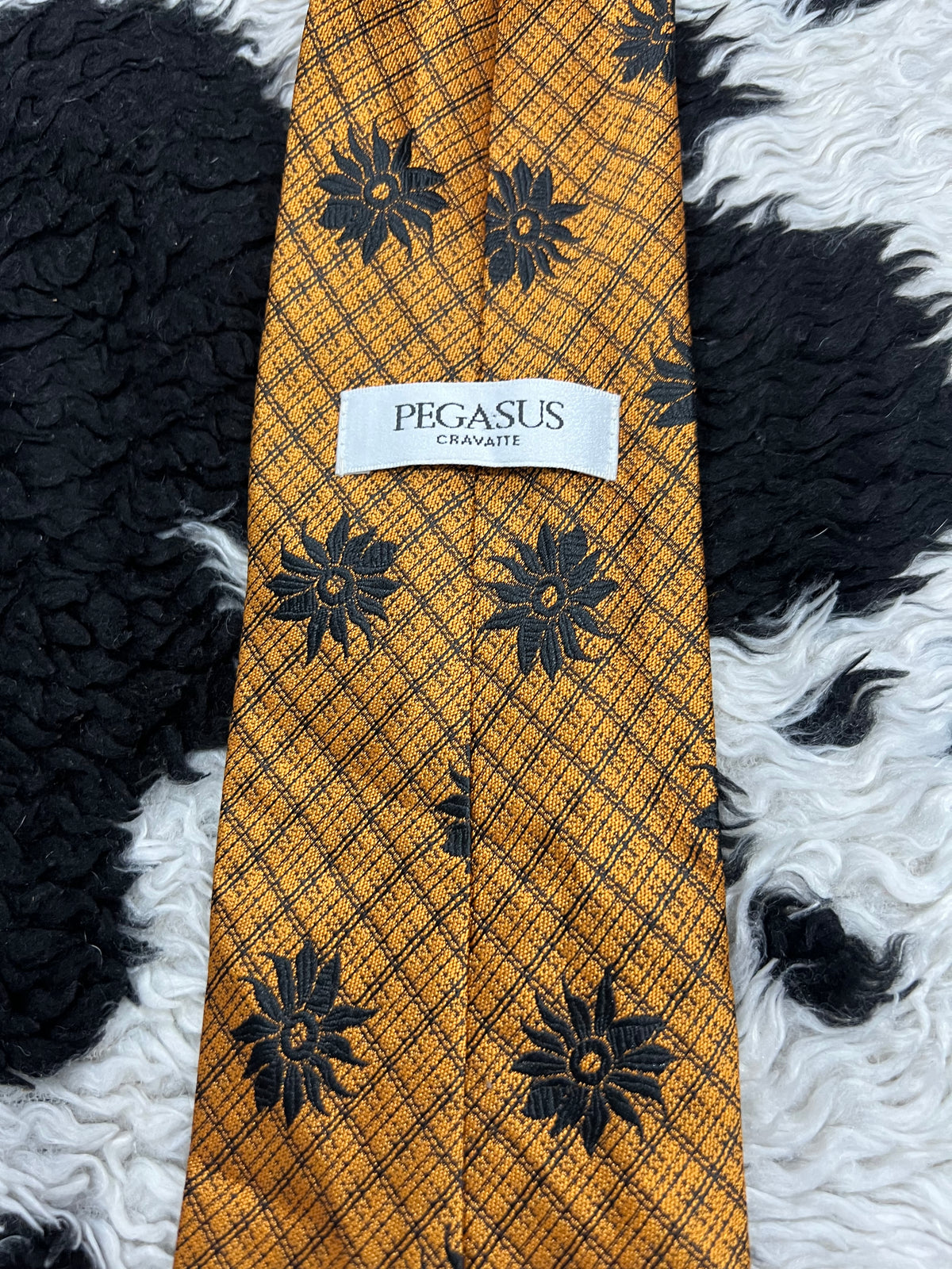 Pegasus Orange Floral Tie