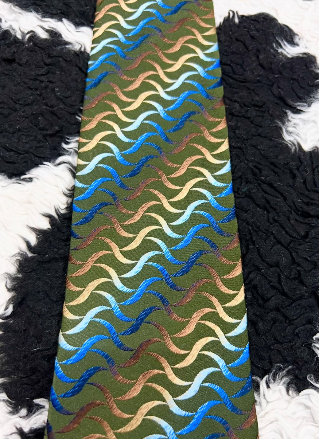 Folkespeare Green Embroidered Tie