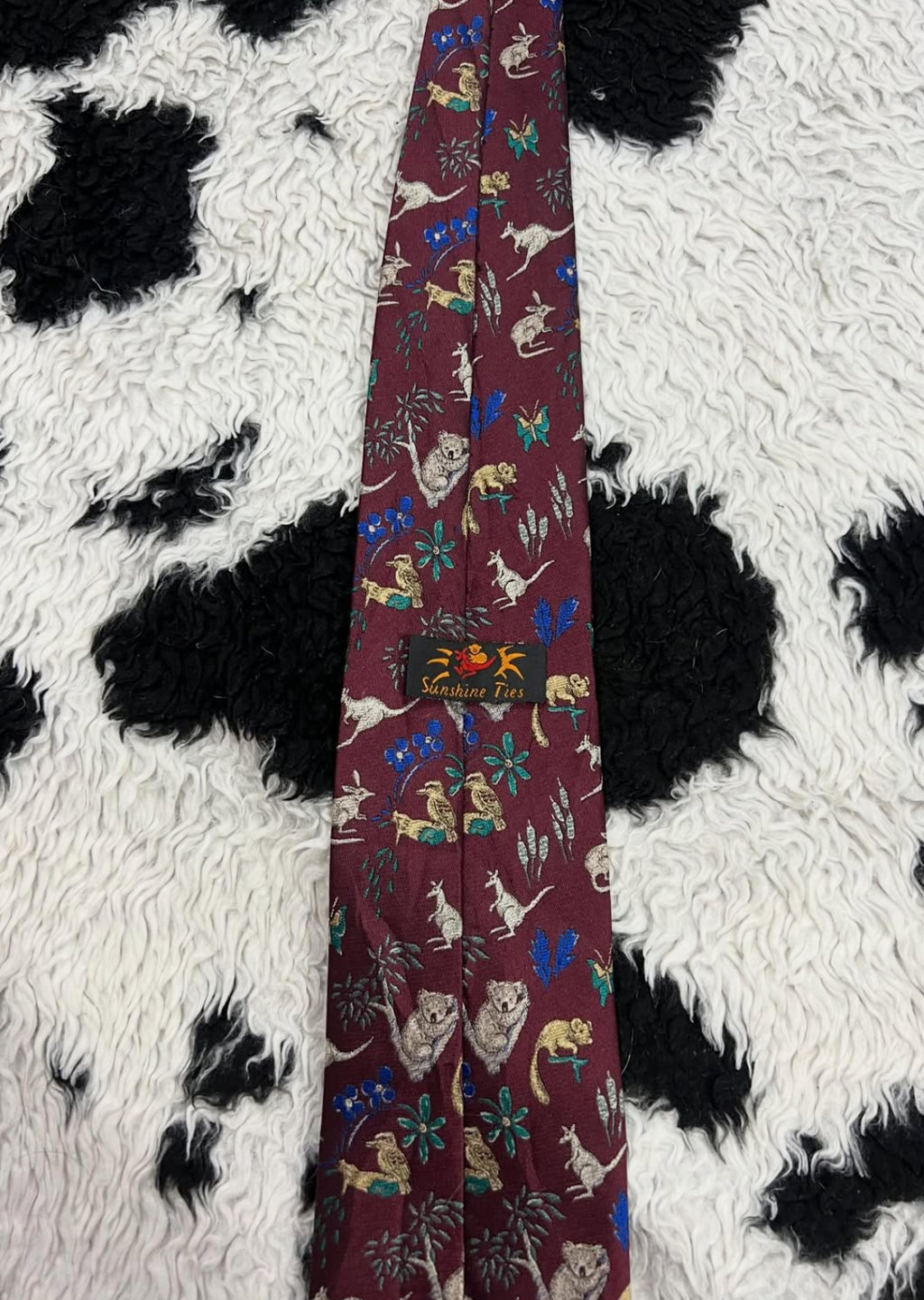Embroidered Wild Animals Tie
