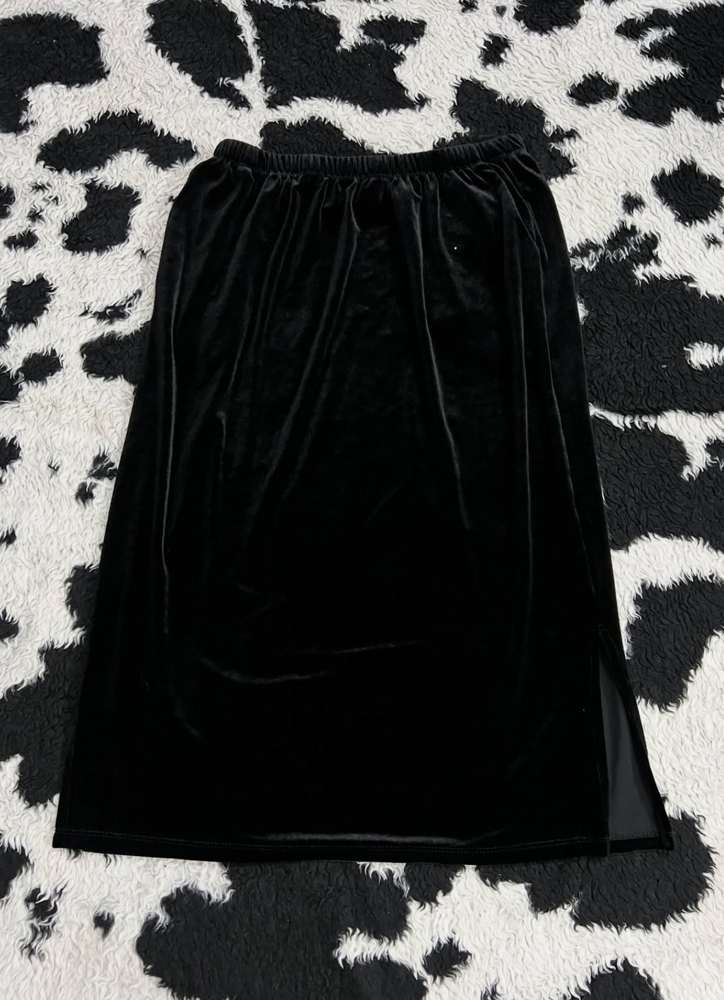 Long Black Velvet Skirt