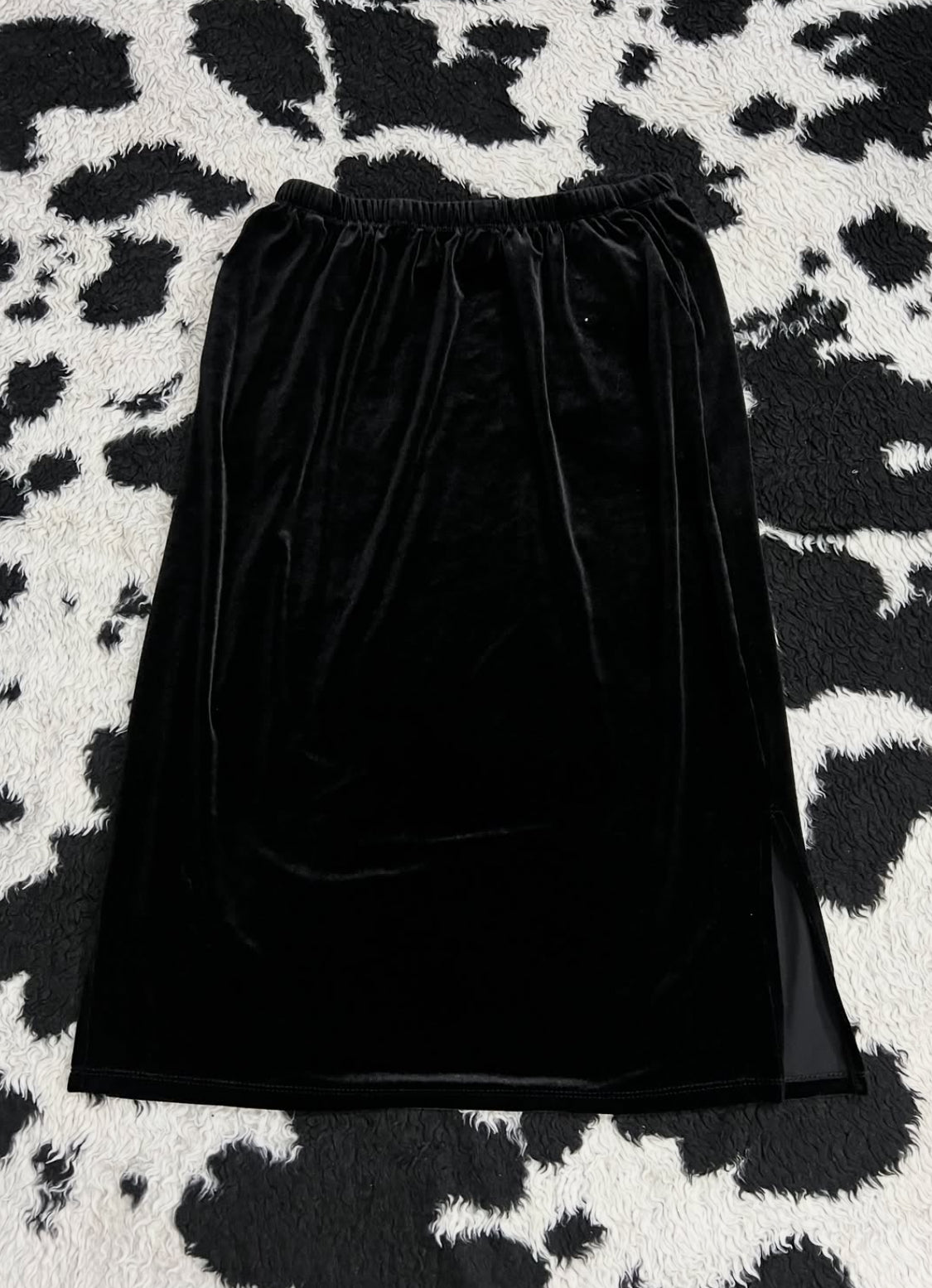 Long Black Velvet Skirt