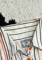 Vintage Luigi Lambertino Orange & White Striped Buttonup