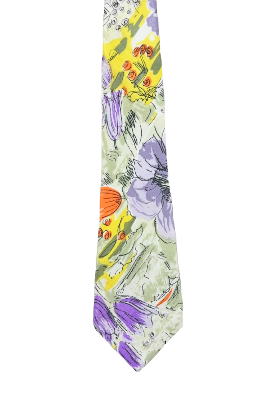 Floral Drawing Tie