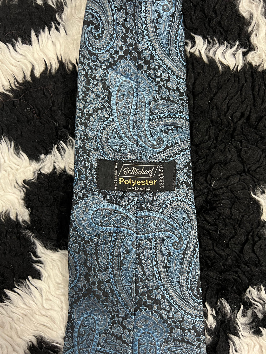St. Micheal Embroidered Blue Paisley Tie