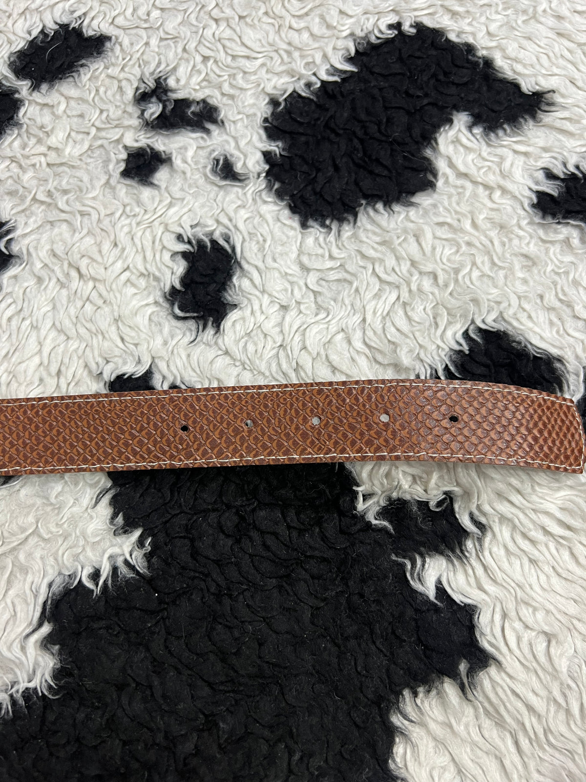 Brown Scaled Silver Buckle Belt