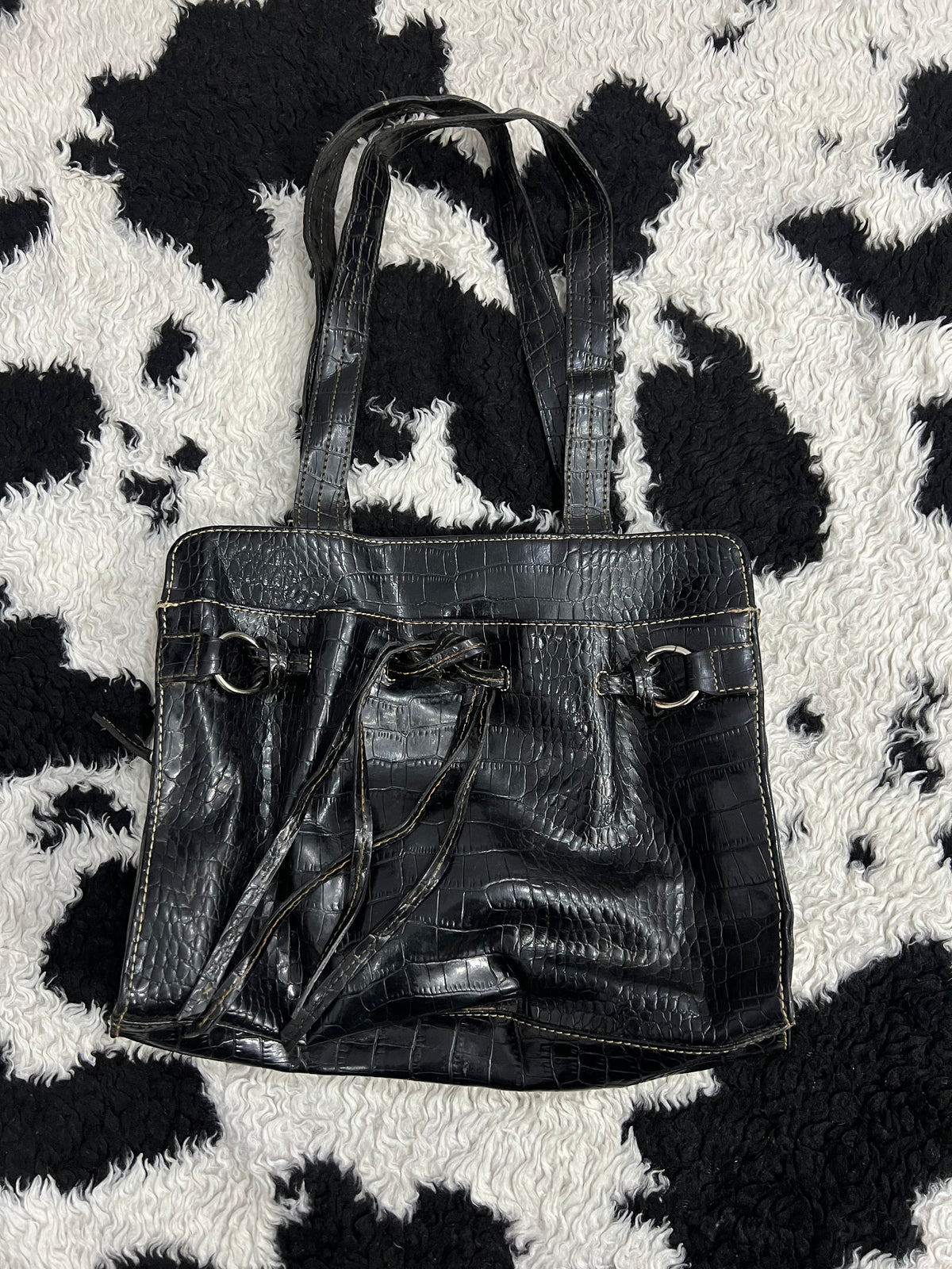 Crazy Horse Black Handbag