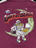 "Lost in Slice" Skeleton on Moon Pizza Tee (Large)