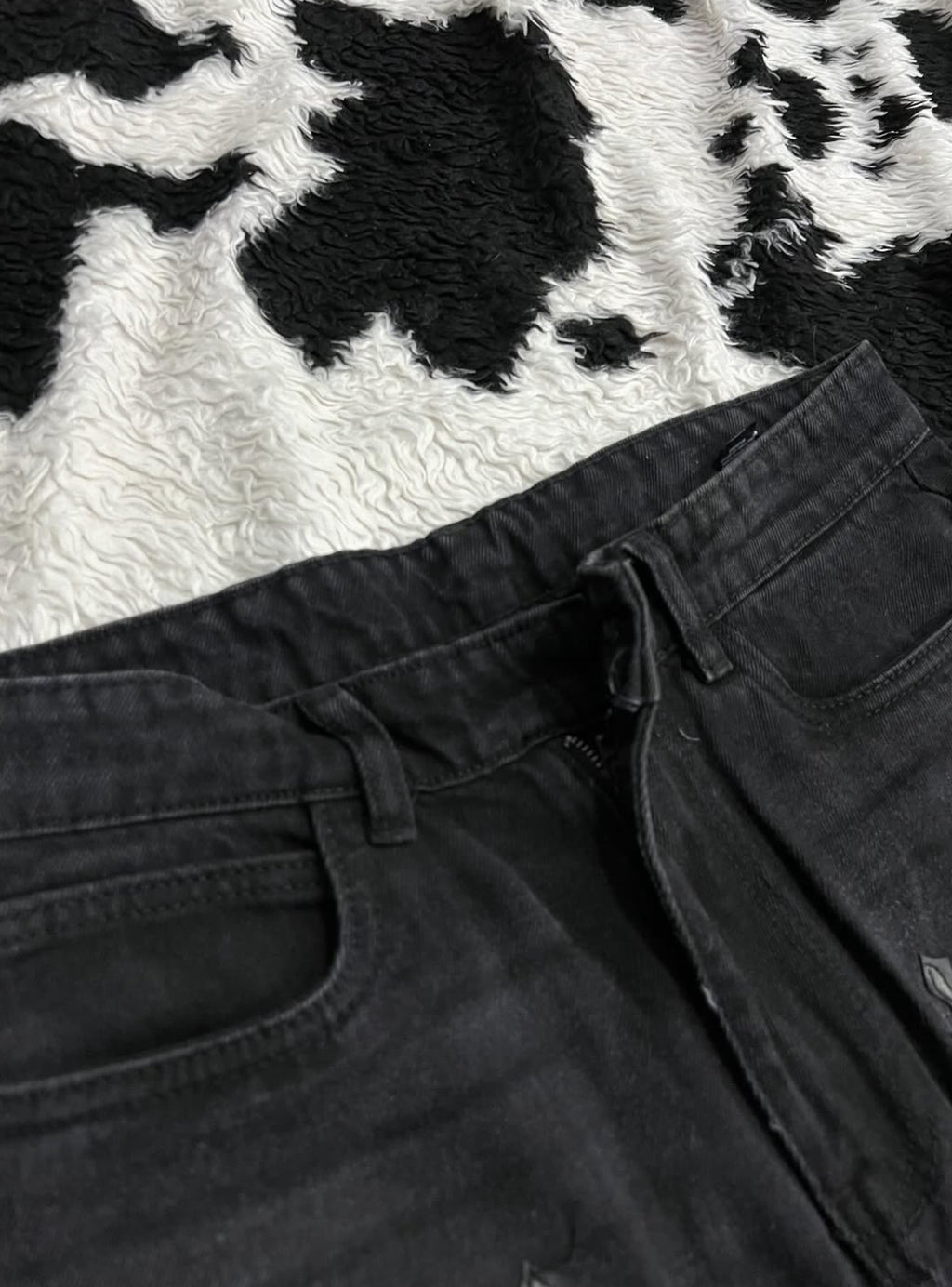 Cross Zipper Black Denims (Waist 32)