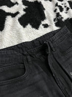 Cross Zipper Black Denims (Waist 32)