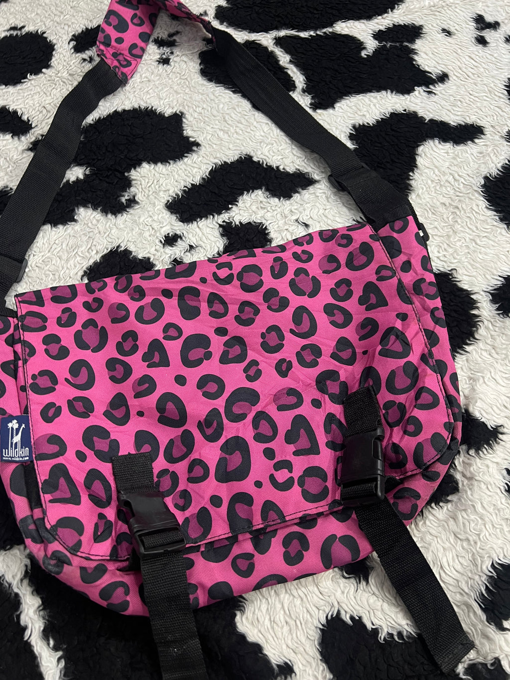 Pink & Black Cheetah Print Messenger Bag