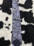 Kissa Purple & Black Embroidered Paisley Tie