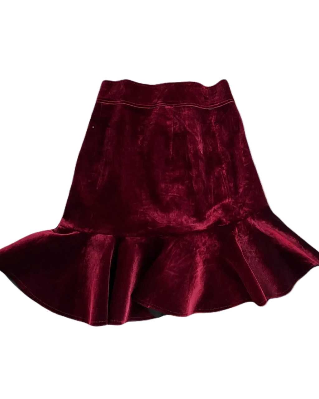 Wine Red Velvet Skirt