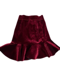 Wine Red Velvet Skirt