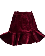 Wine Red Velvet Skirt