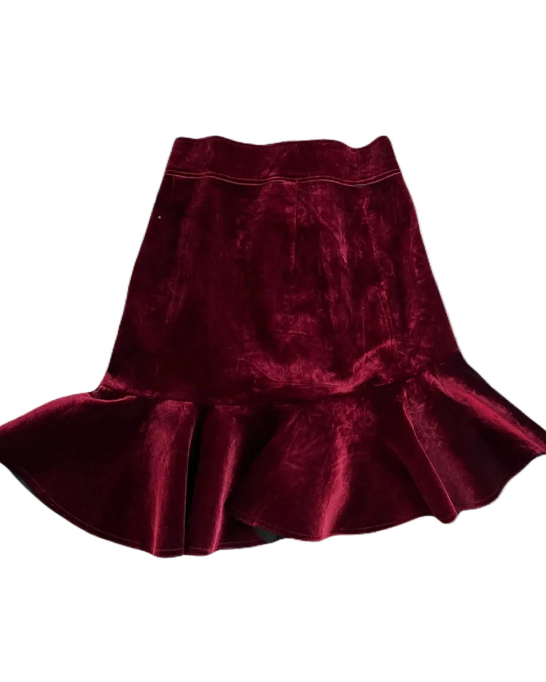 Wine Red Velvet Skirt