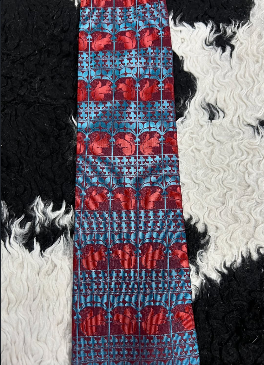 Embroidered Squirrels Tie