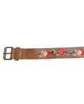 Embroidered Floral Brown Belt