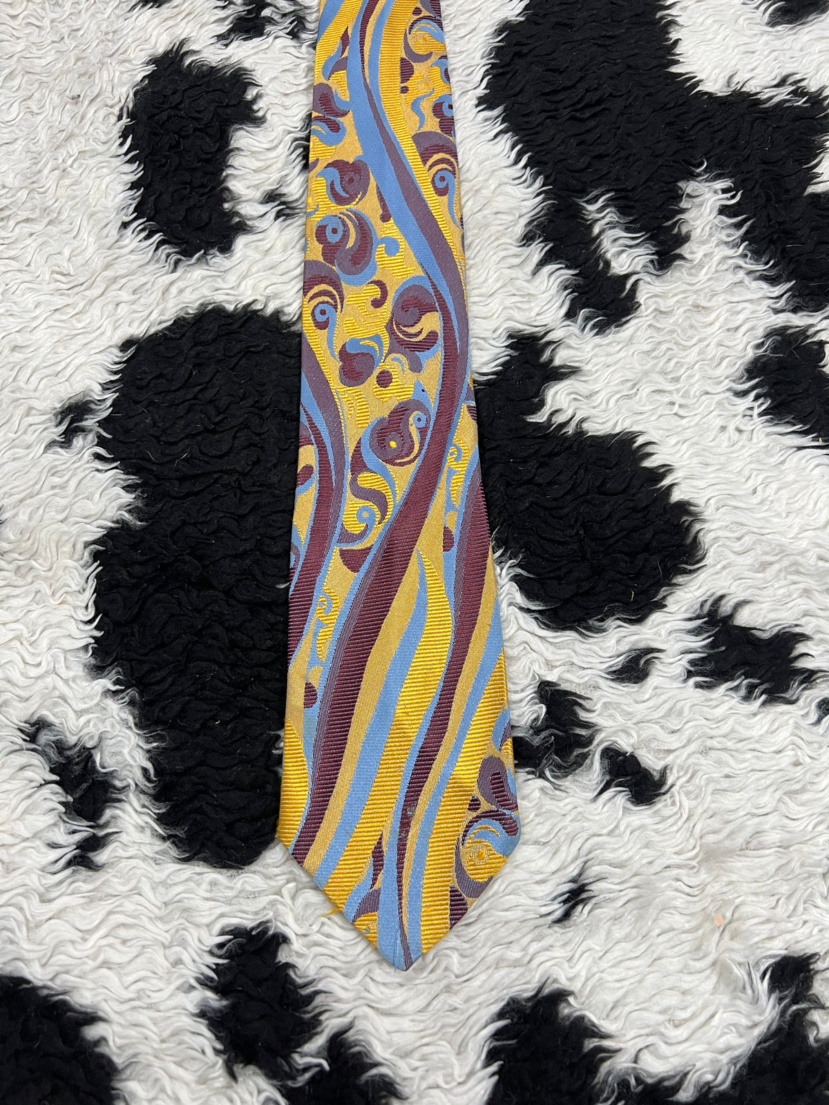 Tootal Yellow, Purple & Blue Embroidered Tie