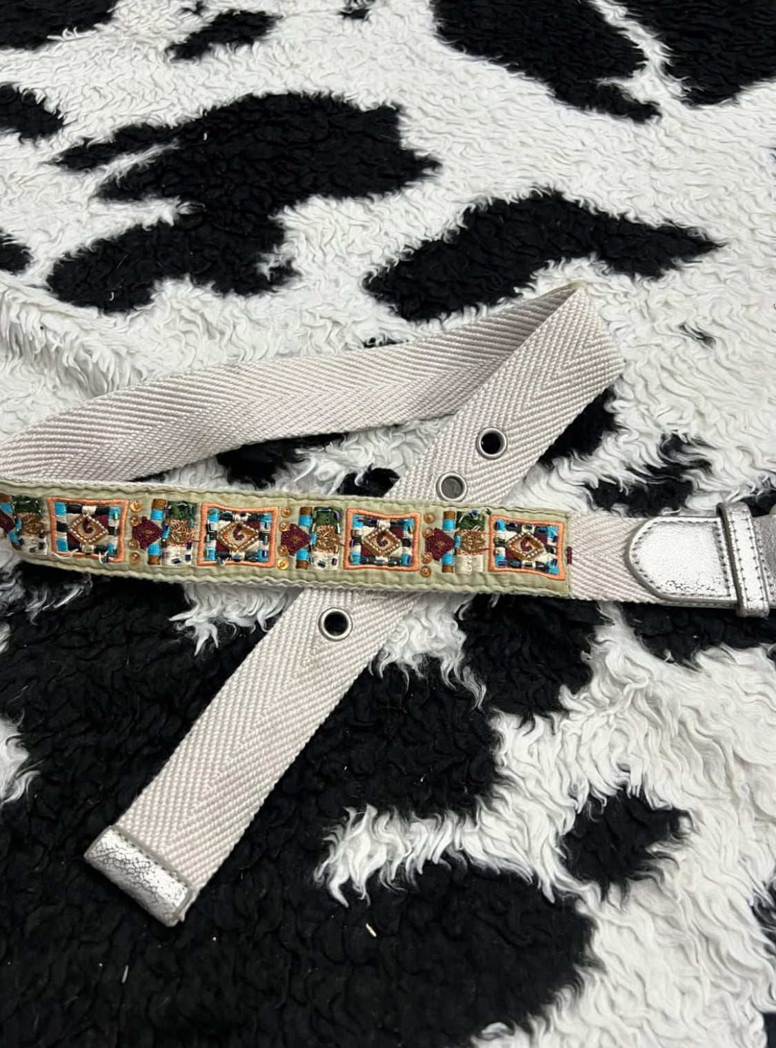 Beaded Canvas Belt