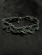 Peacock Beaded Choker