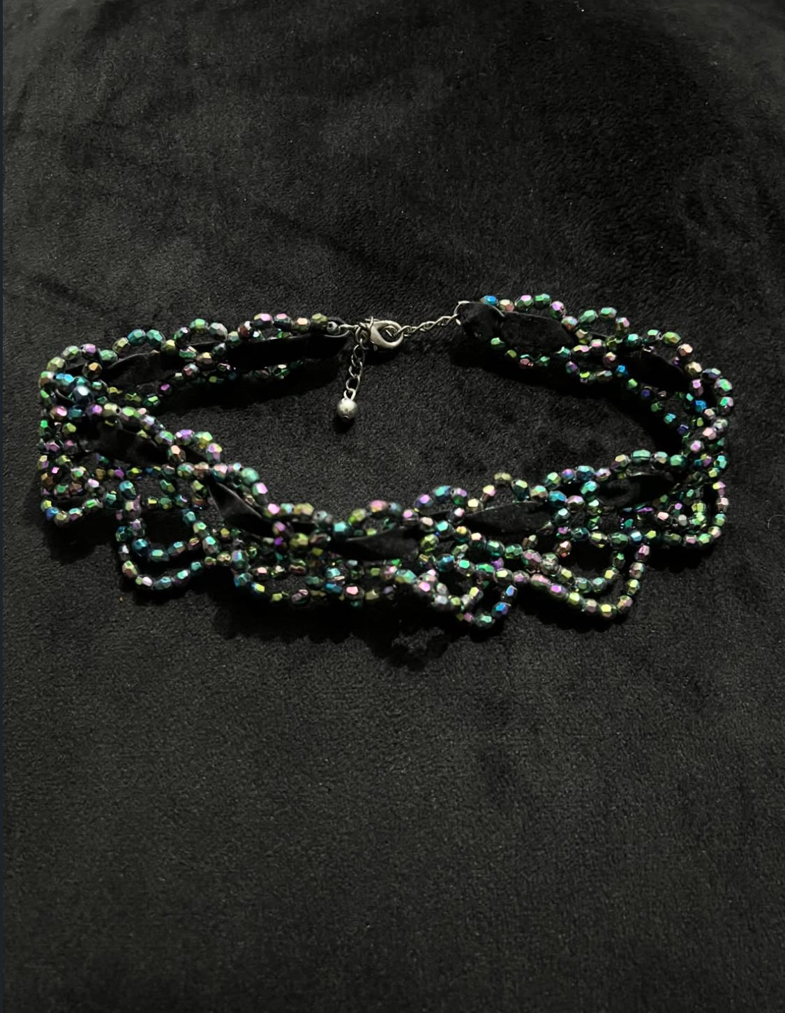 Peacock Beaded Choker