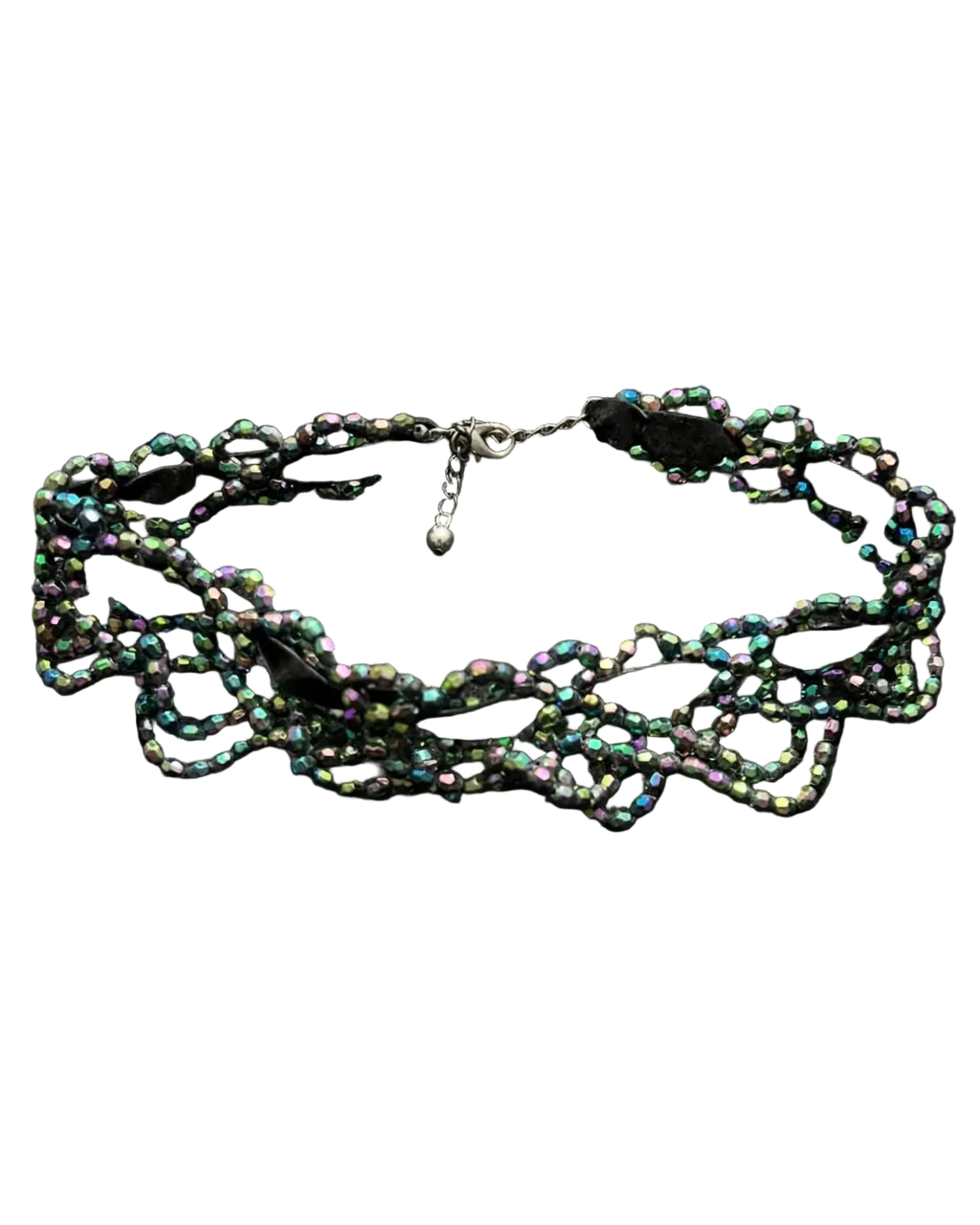 Peacock Beaded Choker