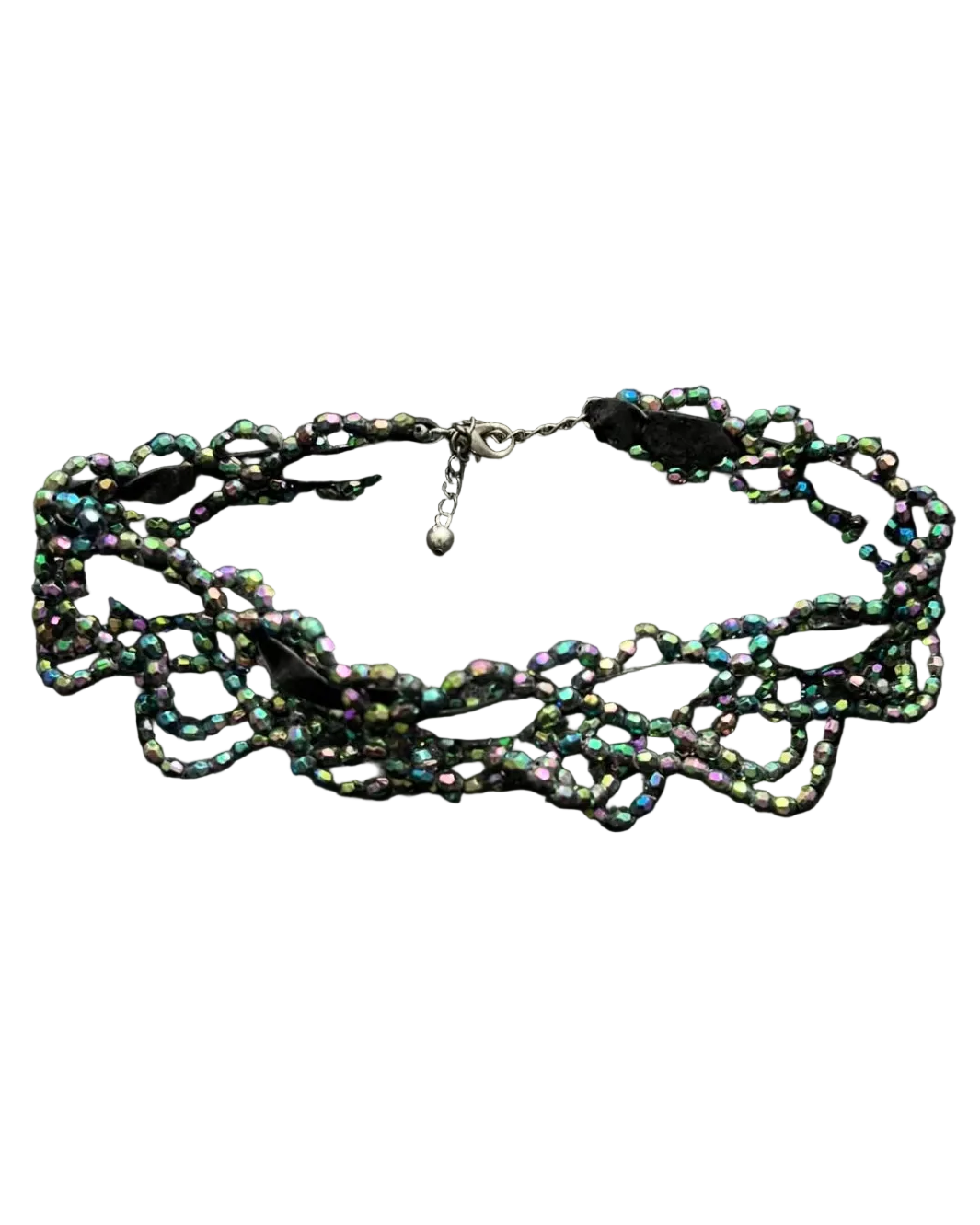 Peacock Beaded Choker