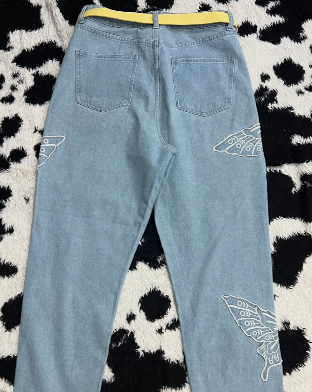 Miss Selfridge Embroidered Butterfly Denims (Waist 32)