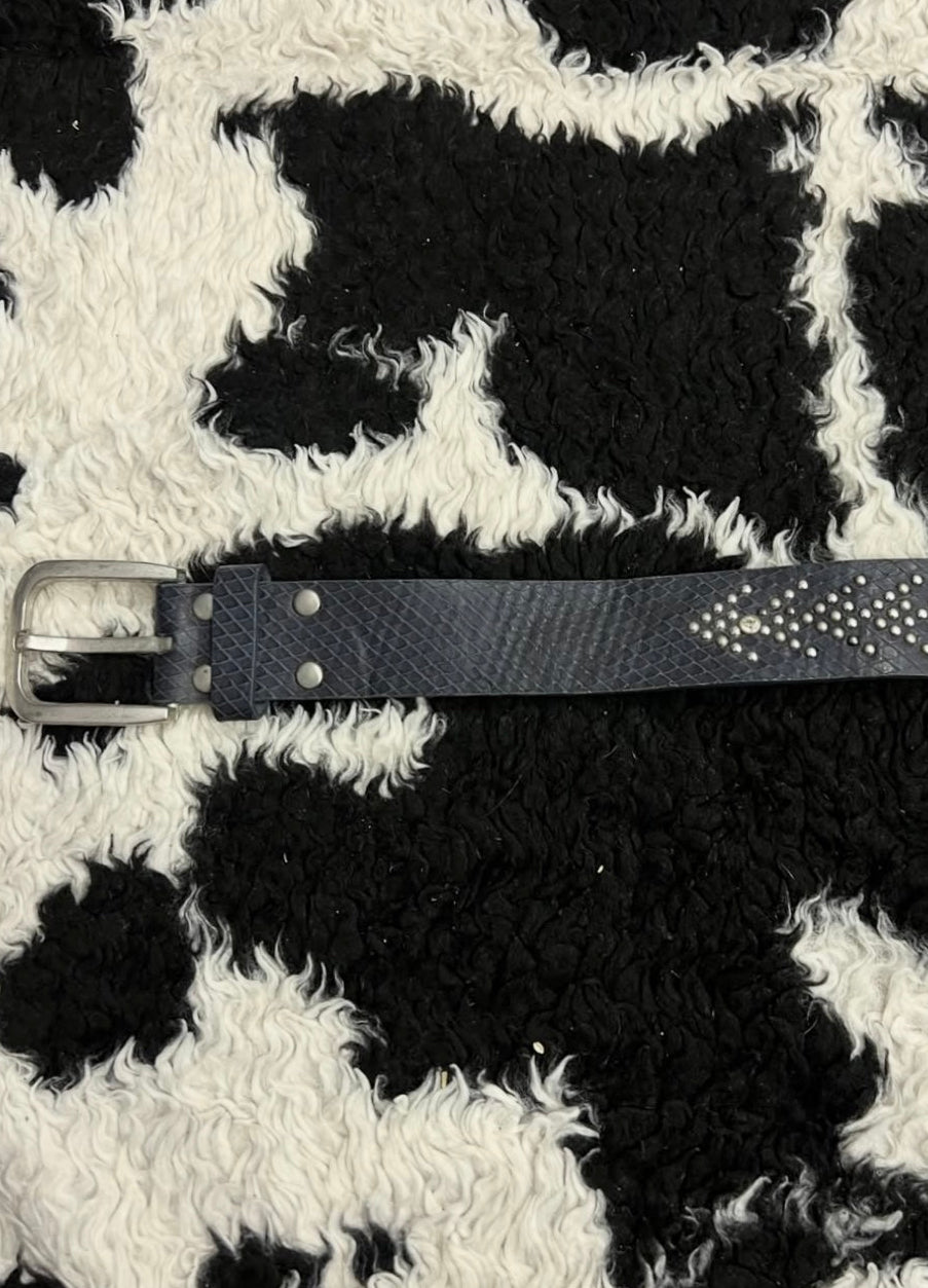 Dark Blue Scaled Beaded Belt