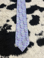 Purple Embroidered Floral Tie