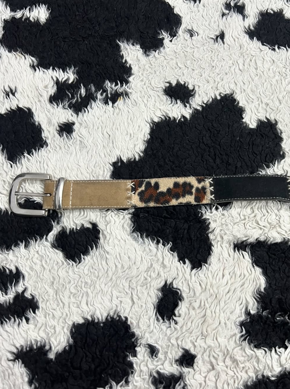 Patchwork Cheetah Print Belt