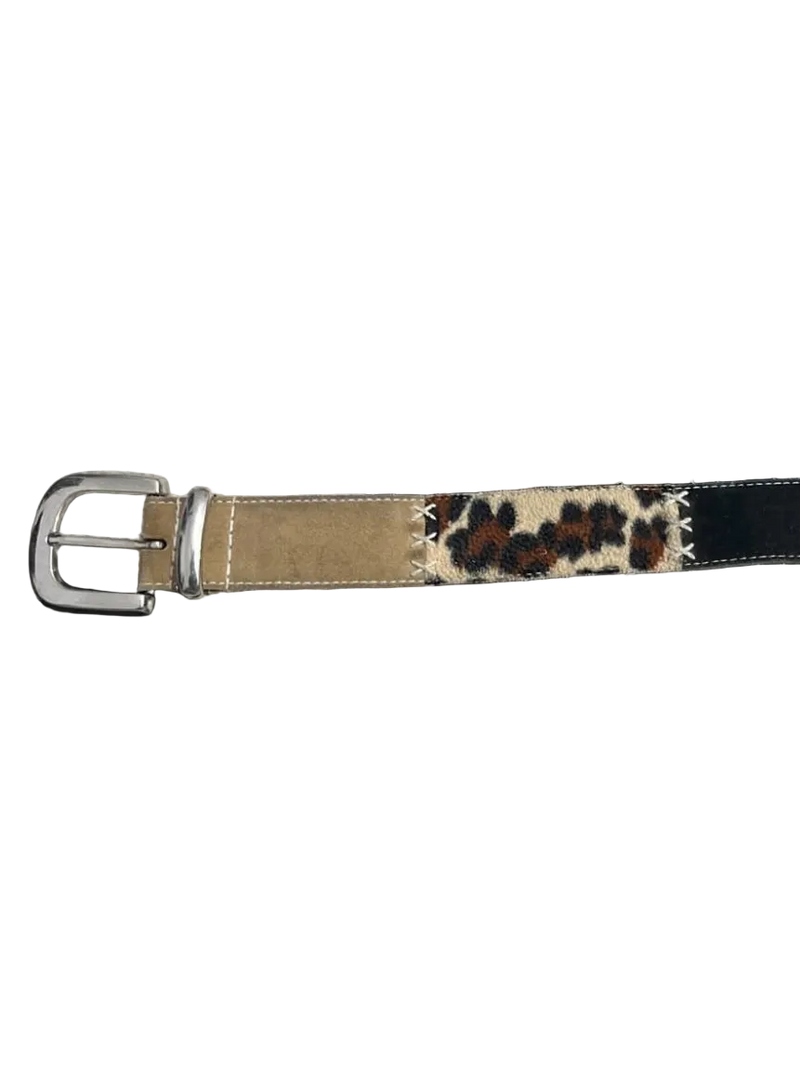 Patchwork Cheetah Print Belt