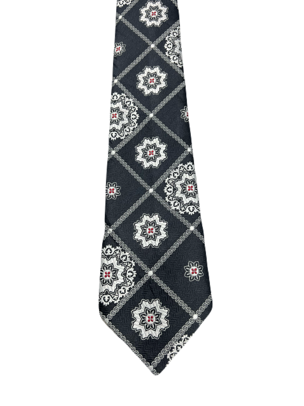 Keynote Black & White Embroidered Tie