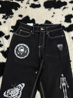Hot Topic Printed Black Denims