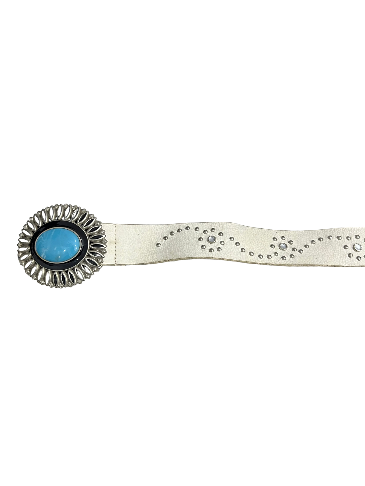 Faded White Stone Buckle Belt