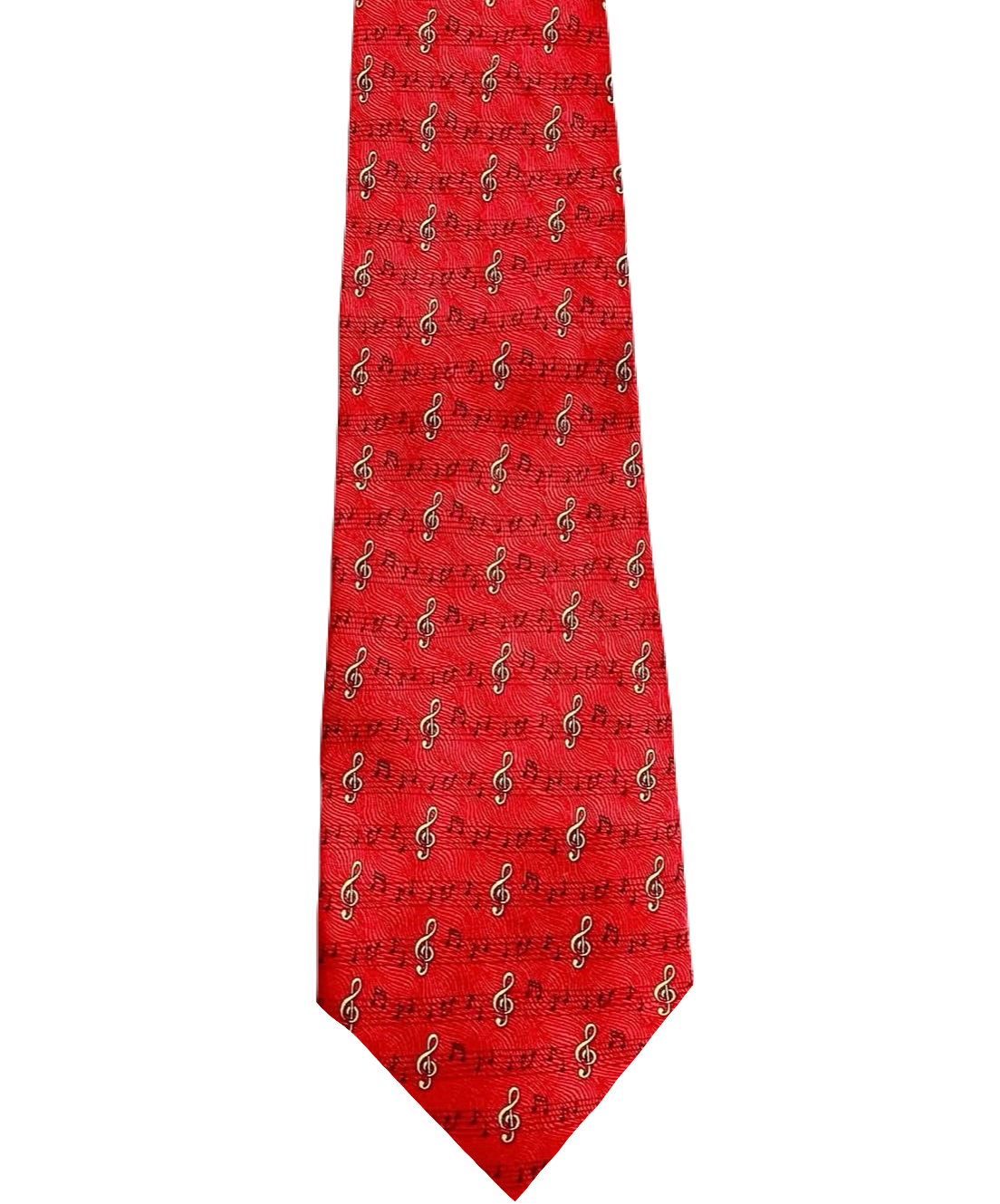 Red Musical Notes Sheet Tie