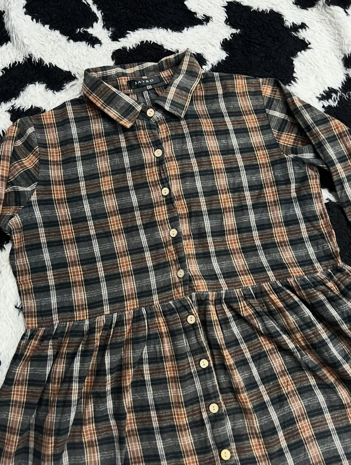 Orange & Green Plaid Buttonup