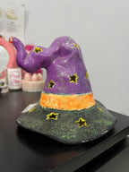 Ceramic Witch Glittered Hat Candle Holder