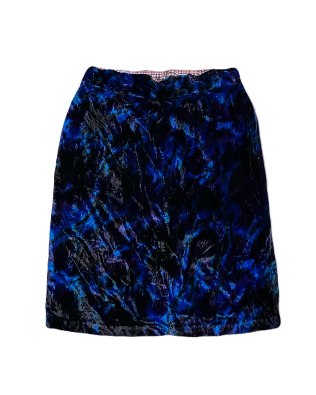 Black, Purple & Blue Abstract Velvet Skirt
