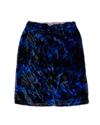 Black, Purple & Blue Abstract Velvet Skirt