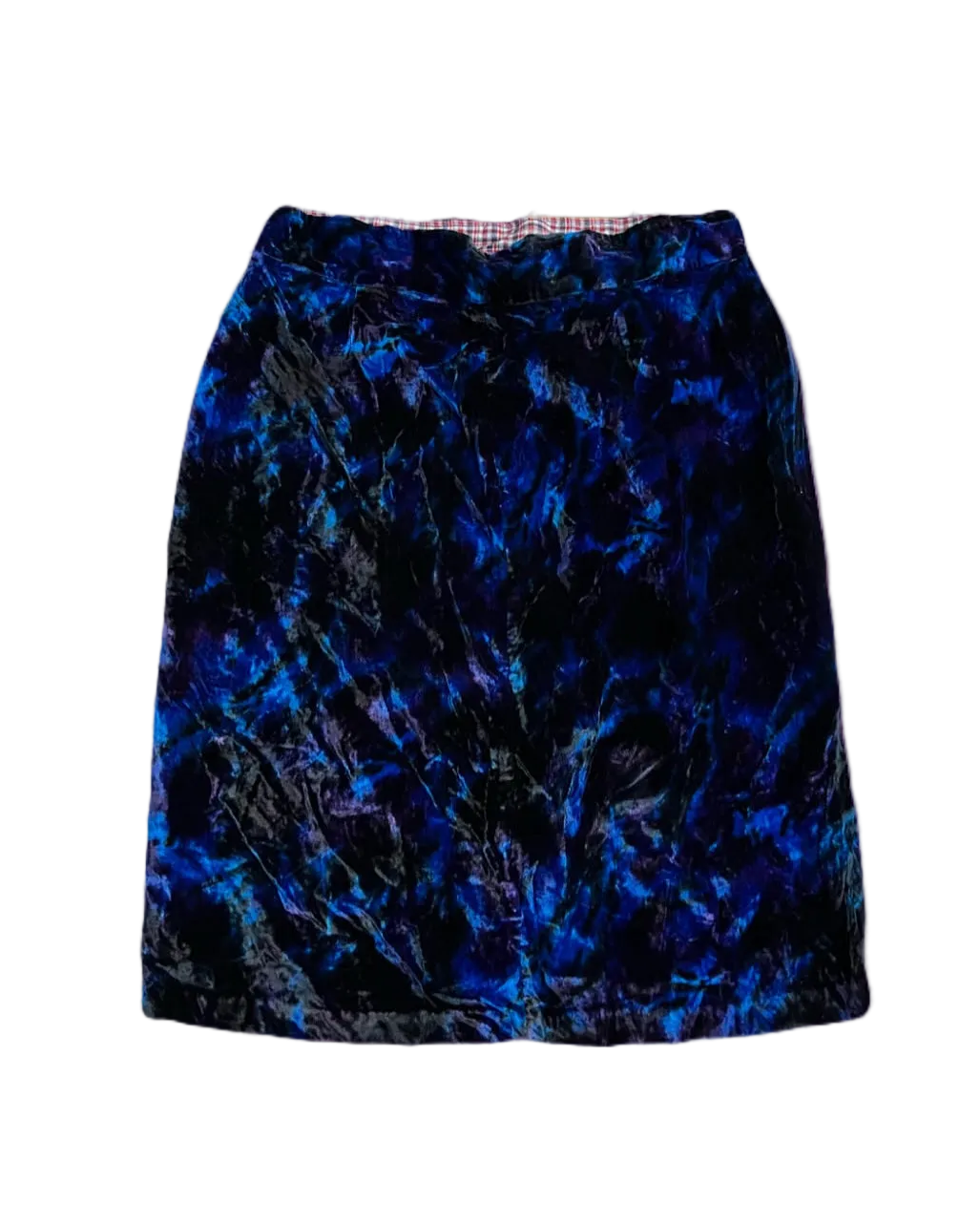 Black, Purple & Blue Abstract Velvet Skirt