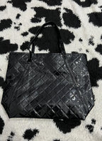 Black Quilted Tote Bag