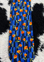 Blue & Orange Floral Tie
