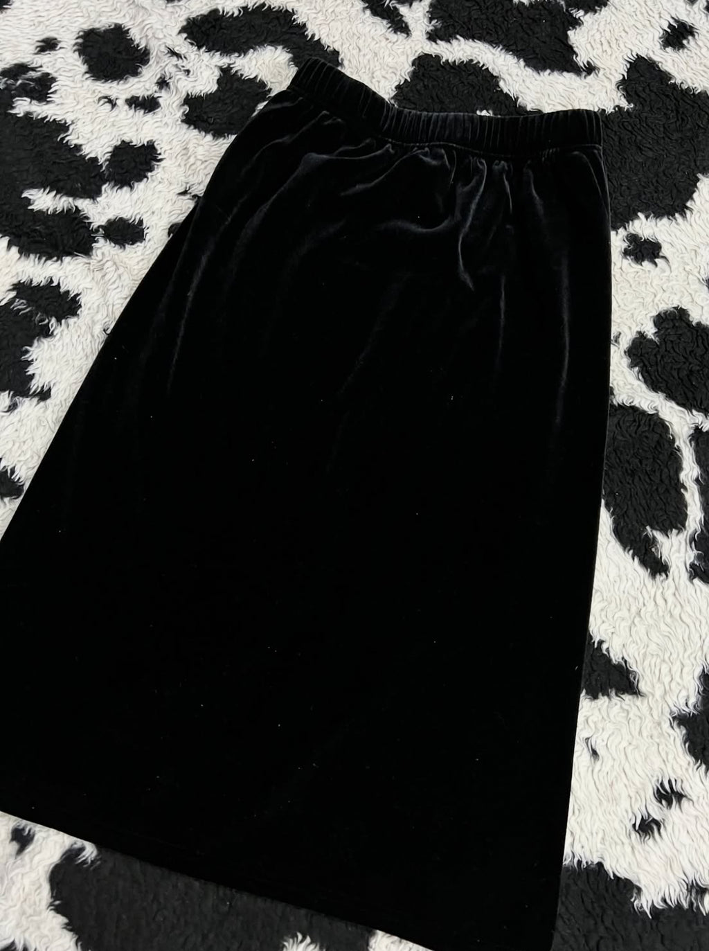 Long Black Velvet Skirt