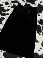 Long Black Velvet Skirt