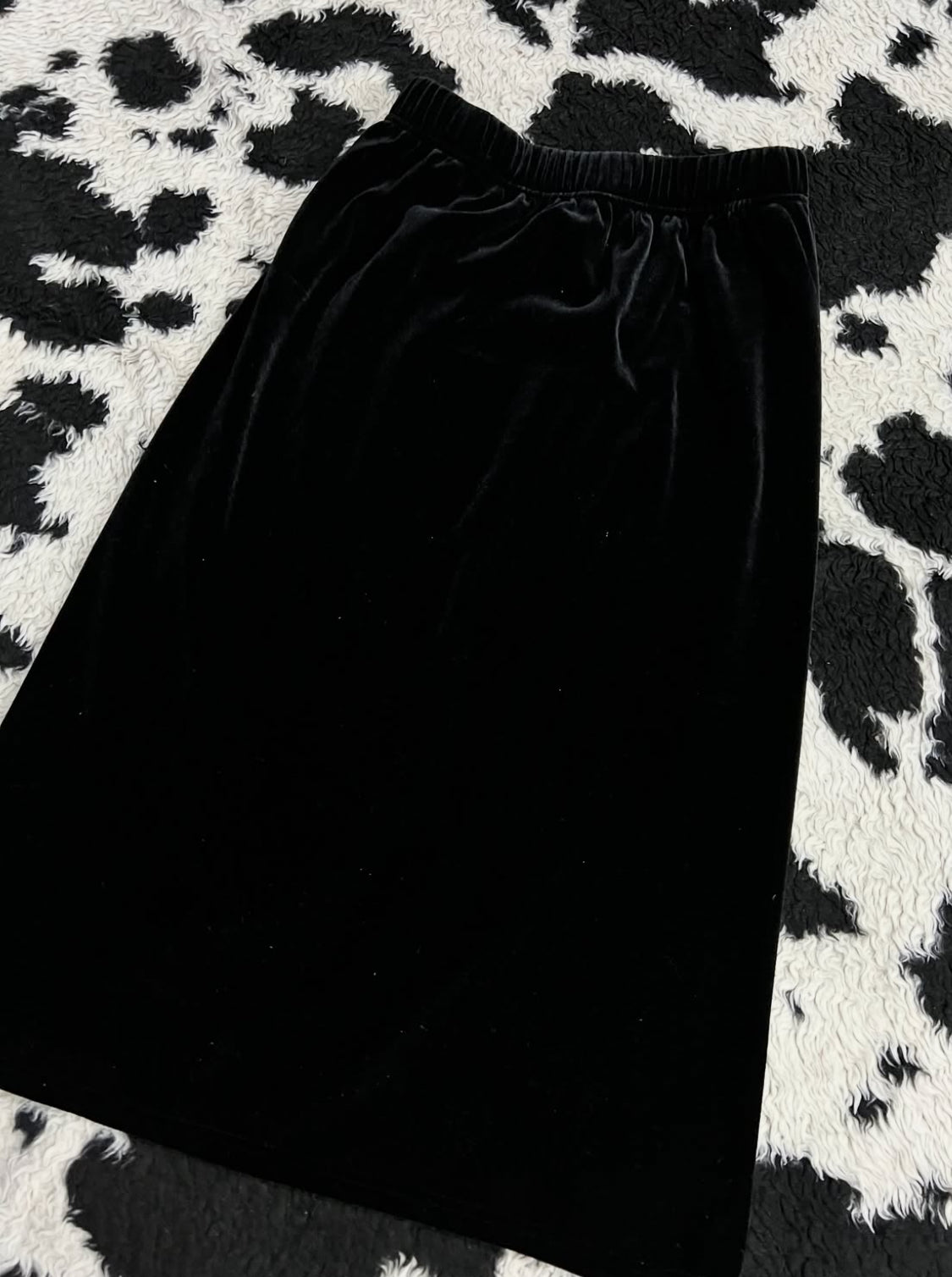 Long Black Velvet Skirt