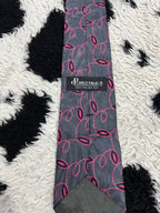 Carlo Palazzi Grey & Pink Embroidered Tie